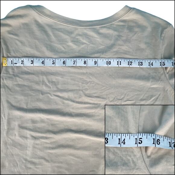 Dots Gold Butterfly Beige Long Sleeve Crew Neck 95% Cotton Plus Size 2X Beige - Picture 12 of 15